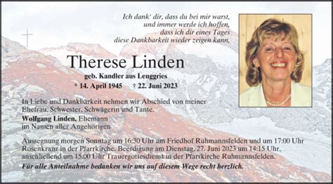Traueranzeigen der letzten 14 Tage .